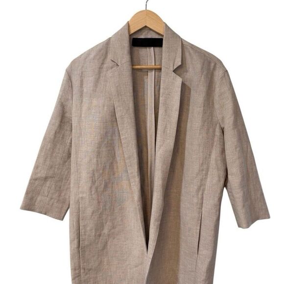 Jenni Kayne Womens Linen Trench Coat Small Missing Belt - Picture 5 of 11